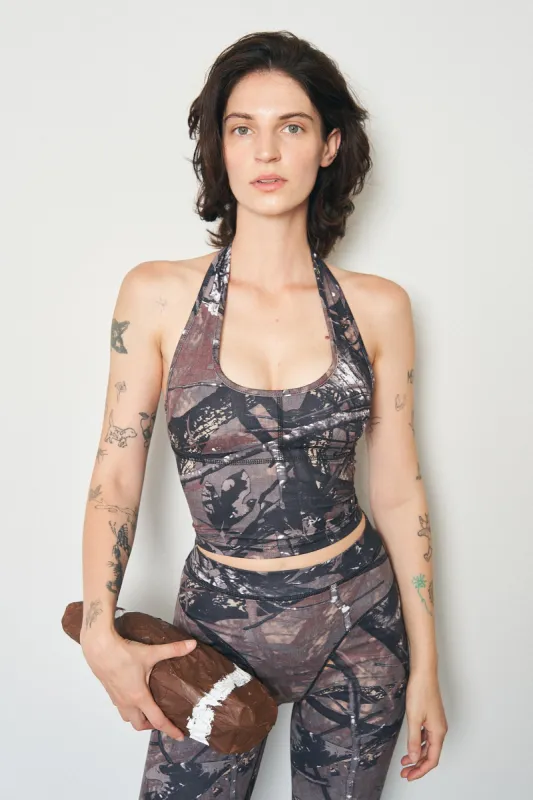 Forest Camo Yoga Halter Top sold by Fashion Brand Company