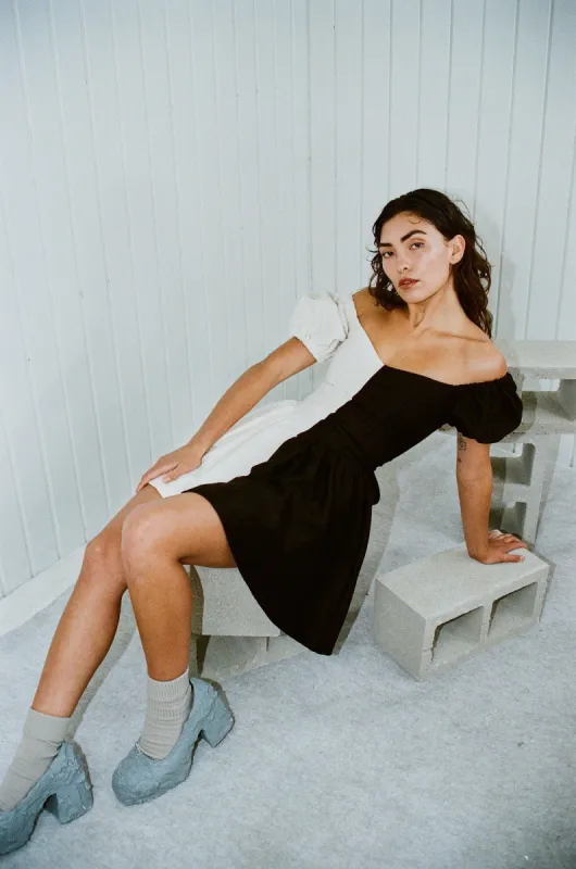 Black and White Virgin Mini Dress made by Fashion Brand Company