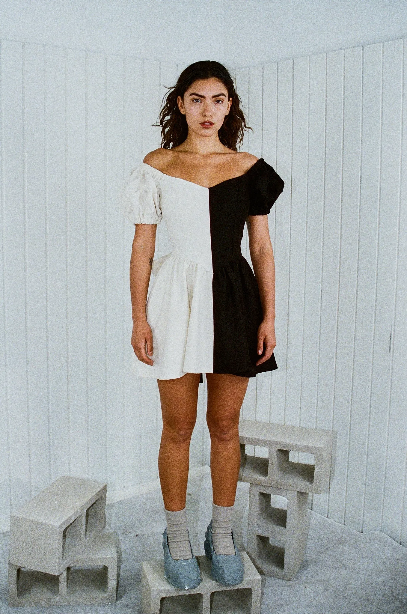 Black and White Virgin Mini Dress sold by Fashion Brand Company product image thumbnail 3