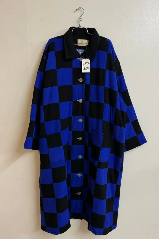 Scrap #38 Black/Navy Chessboard Coat 2X/3X sold by Fashion Brand Company