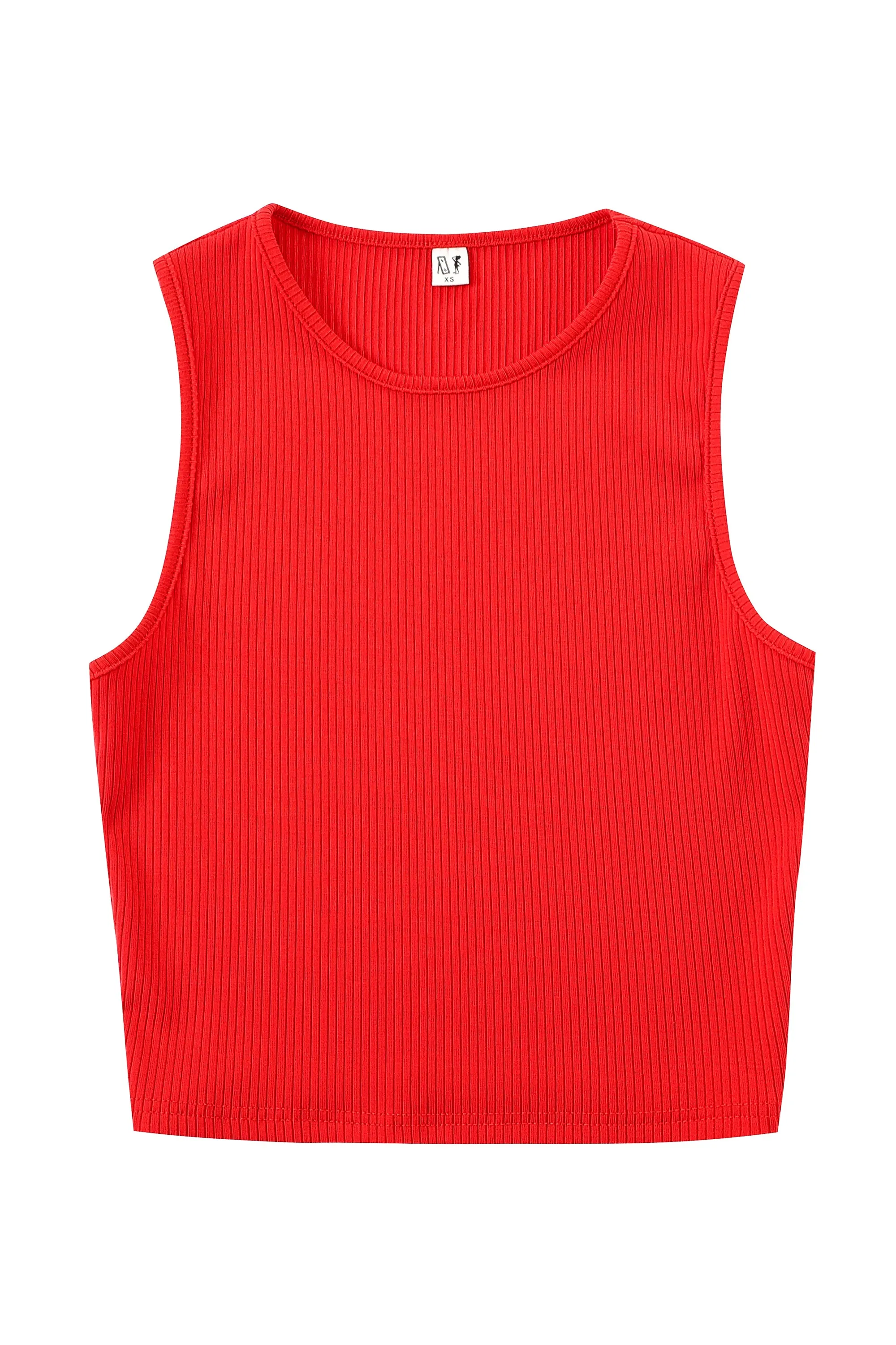 5 left - Tencel Rib Crop Tank Maraschino sold by Fashion Brand Company product image thumbnail 3