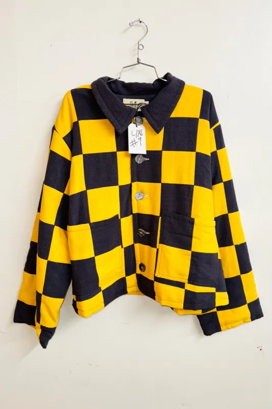 Scrap #9 Gold/Charcoal Chessboard Crop Jacket L/XL sold by Fashion Brand Company
