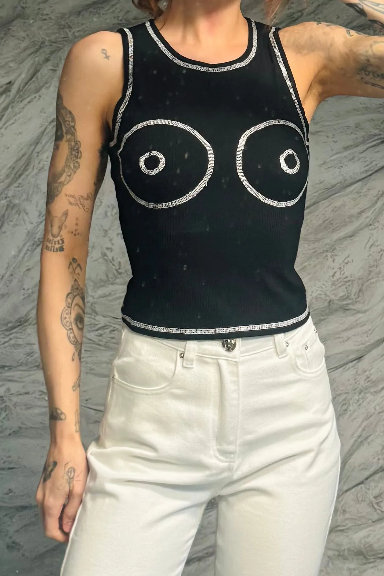 SAMPLE #94 - S Circle Boob Tencel Tank sold by Fashion Brand Company
