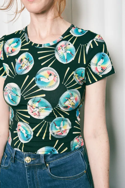 Baseballs Stretchy T-Shirt made by Fashion Brand Company