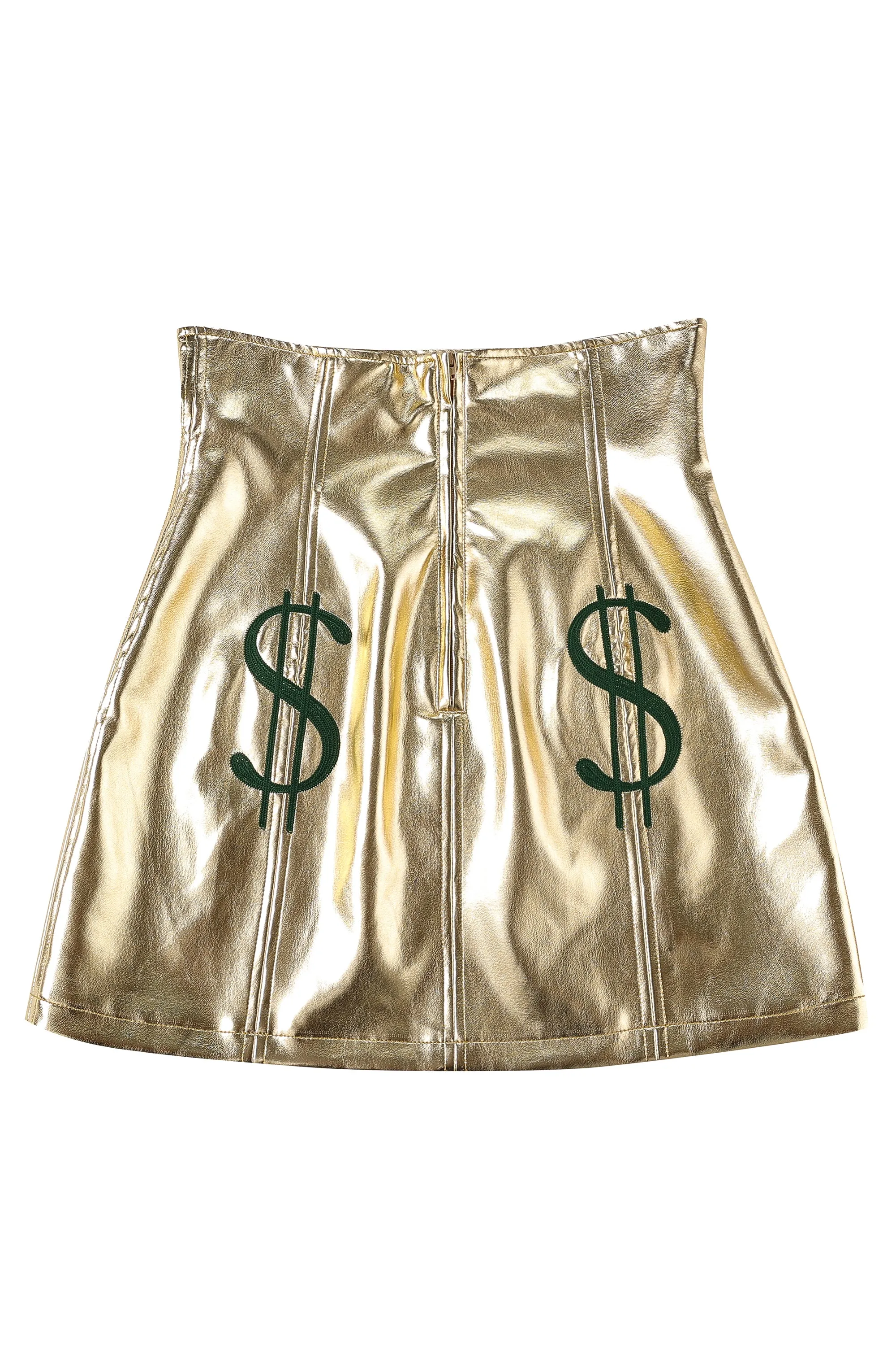 Greed Gold faux leather Skirt sold by Fashion Brand Company product image thumbnail 3