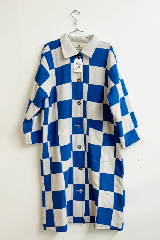 Scrap #11 Beige/Blue Chessboard Coat M/L sold by Fashion Brand Company