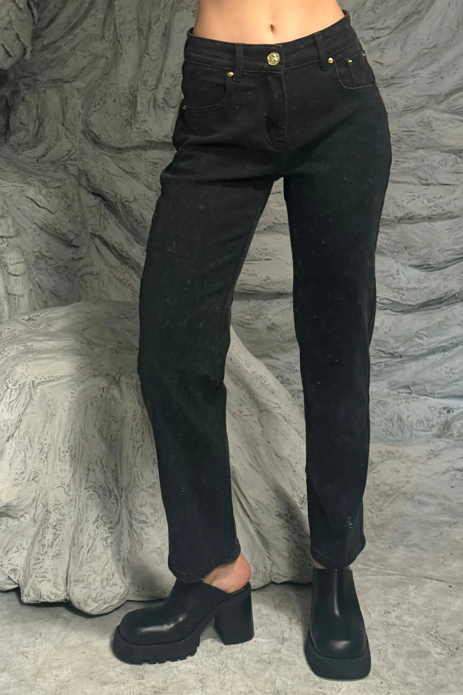 SAMPLE #78 - S Black Midrise Black Denim sold by Fashion Brand Company