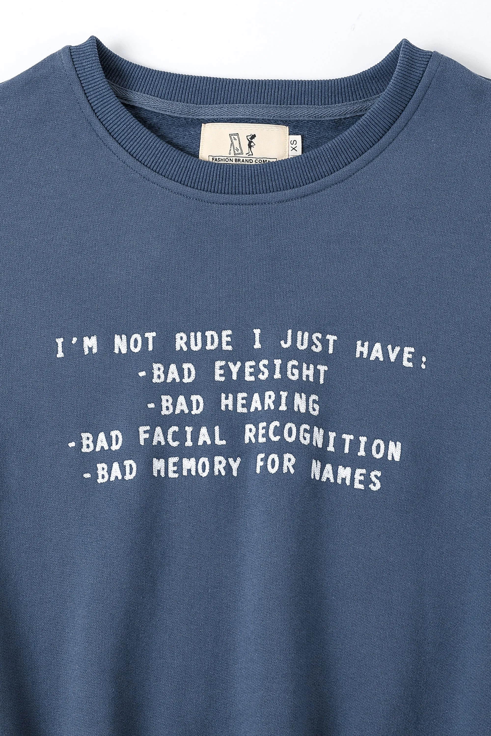 5 left - I'm Not Rude Sweatshirt Blue sold by Fashion Brand Company