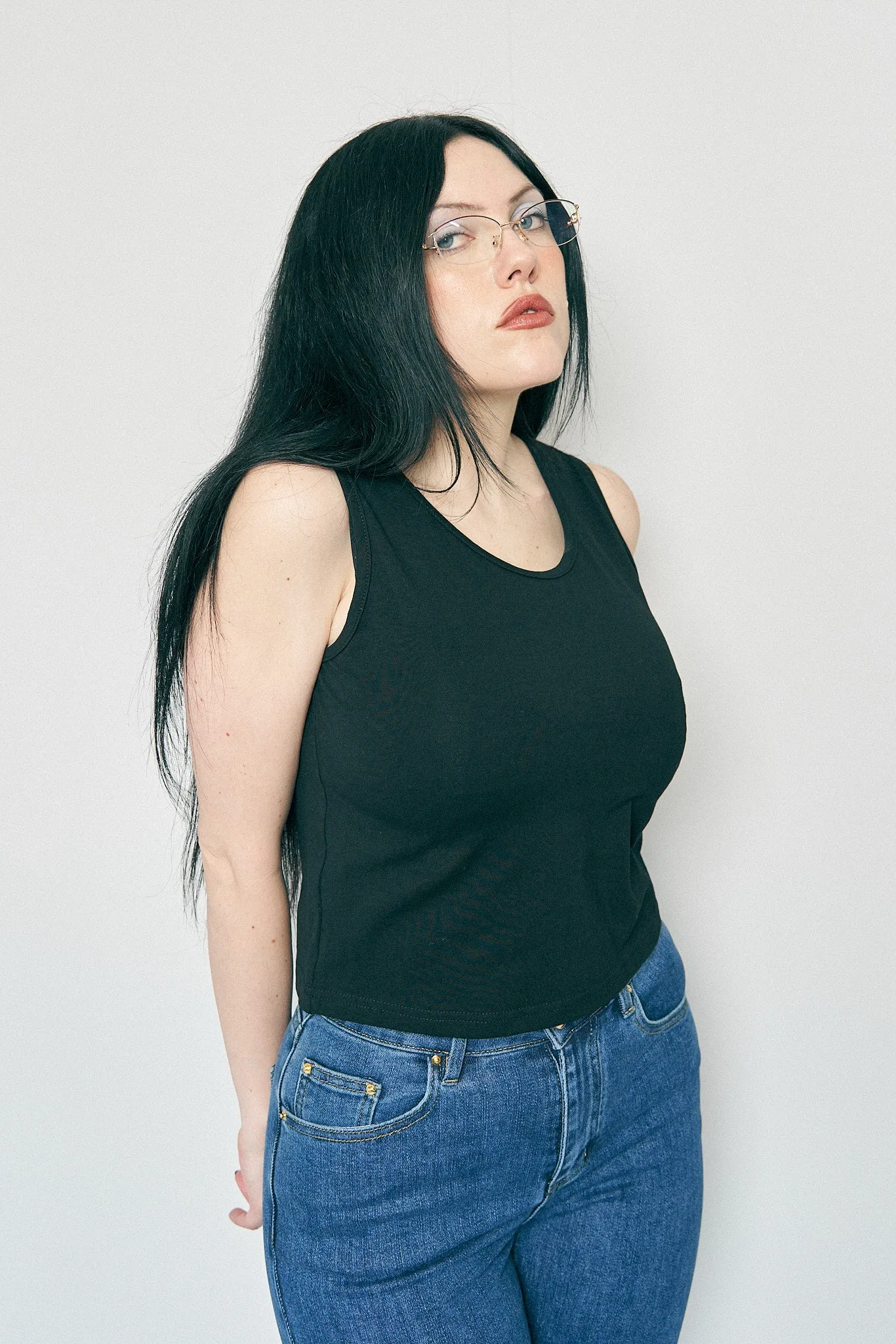 Black Stretchy Summer Tank sold by Fashion Brand Company product image thumbnail 2