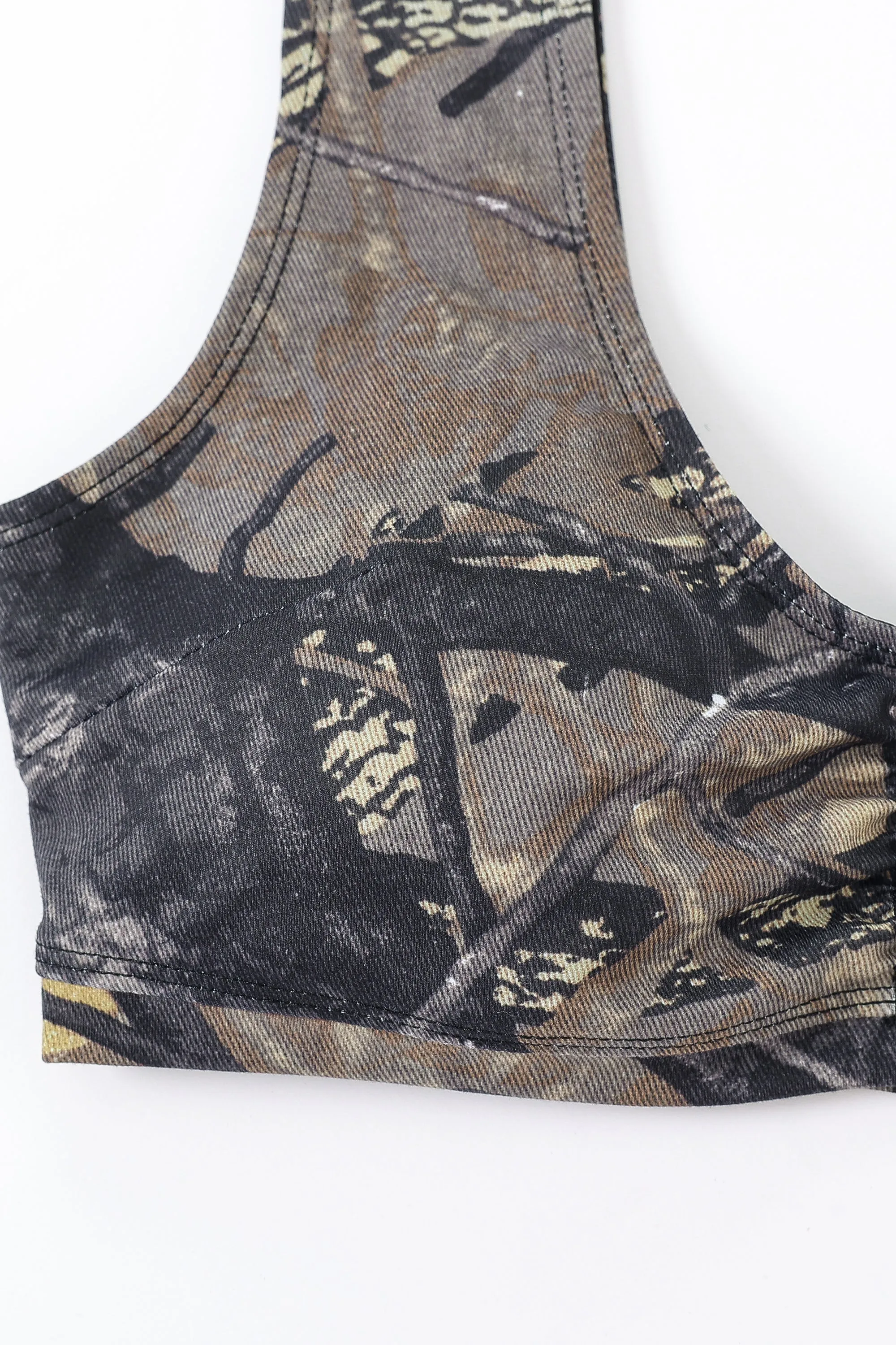 1 left - Forest Camo Yoga/Swim Scrunch Bra sold by Fashion Brand Company product image thumbnail 5