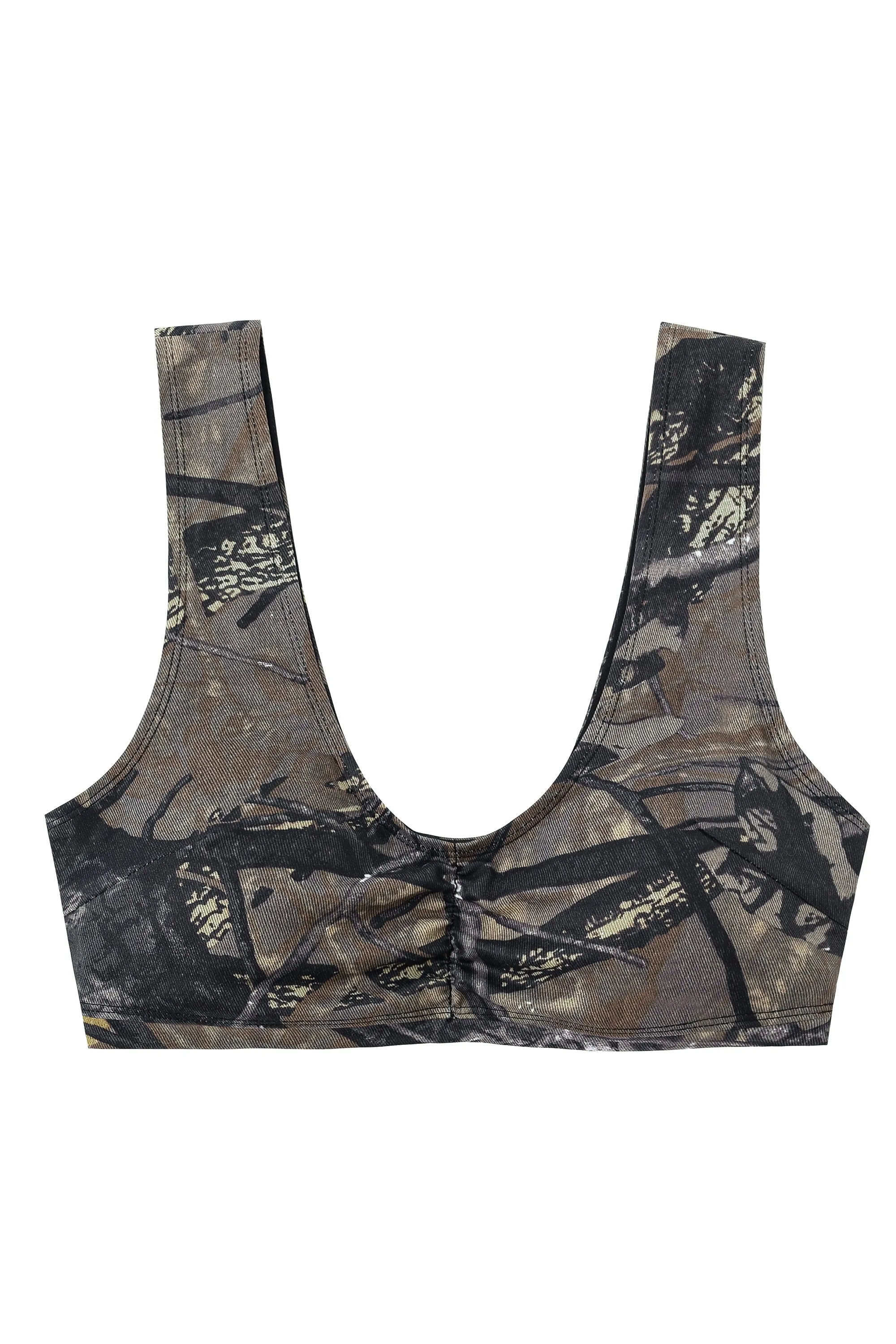 1 left - Forest Camo Yoga/Swim Scrunch Bra sold by Fashion Brand Company product image thumbnail 2