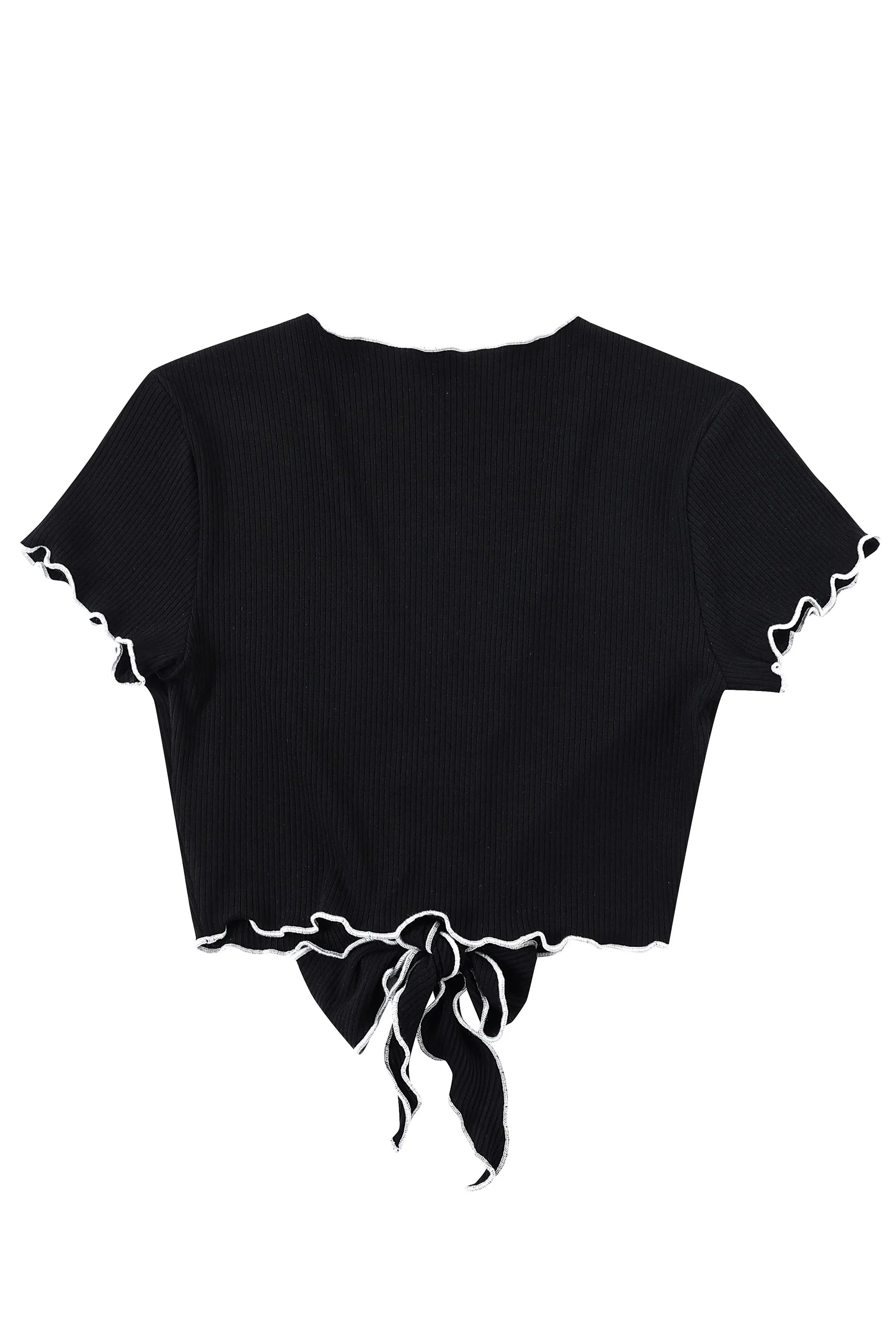 4 left - Tencel Rib Tie Front Top sold by Fashion Brand Company product image thumbnail 5