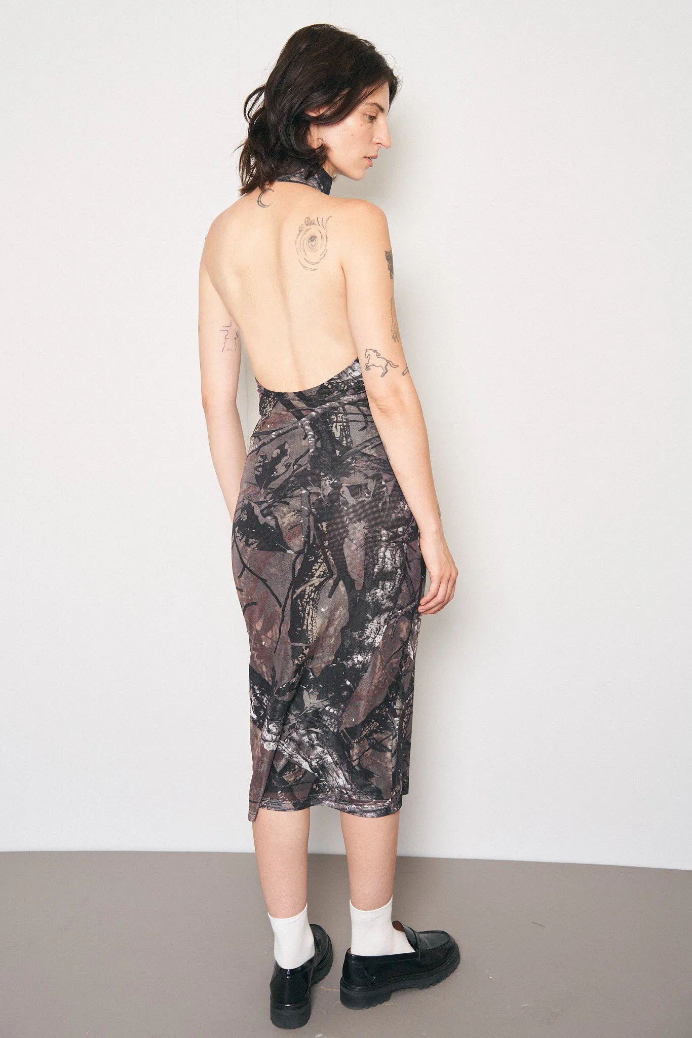 Forest Camo Halter Mesh Dress sold by Fashion Brand Company product image thumbnail 2