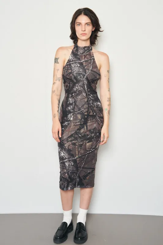 Forest Camo Halter Mesh Dress sold by Fashion Brand Company