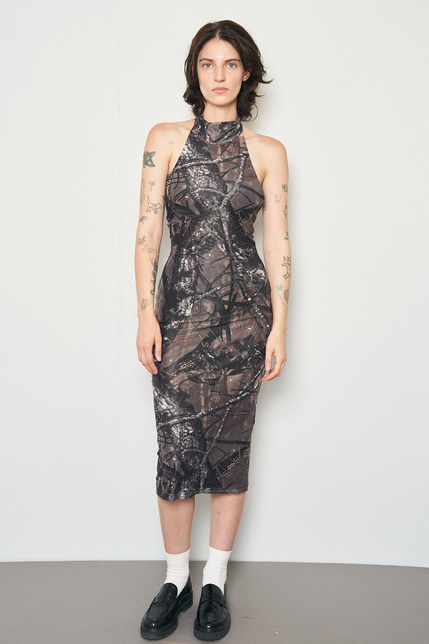 Forest Camo Halter Mesh Dress sold by Fashion Brand Company