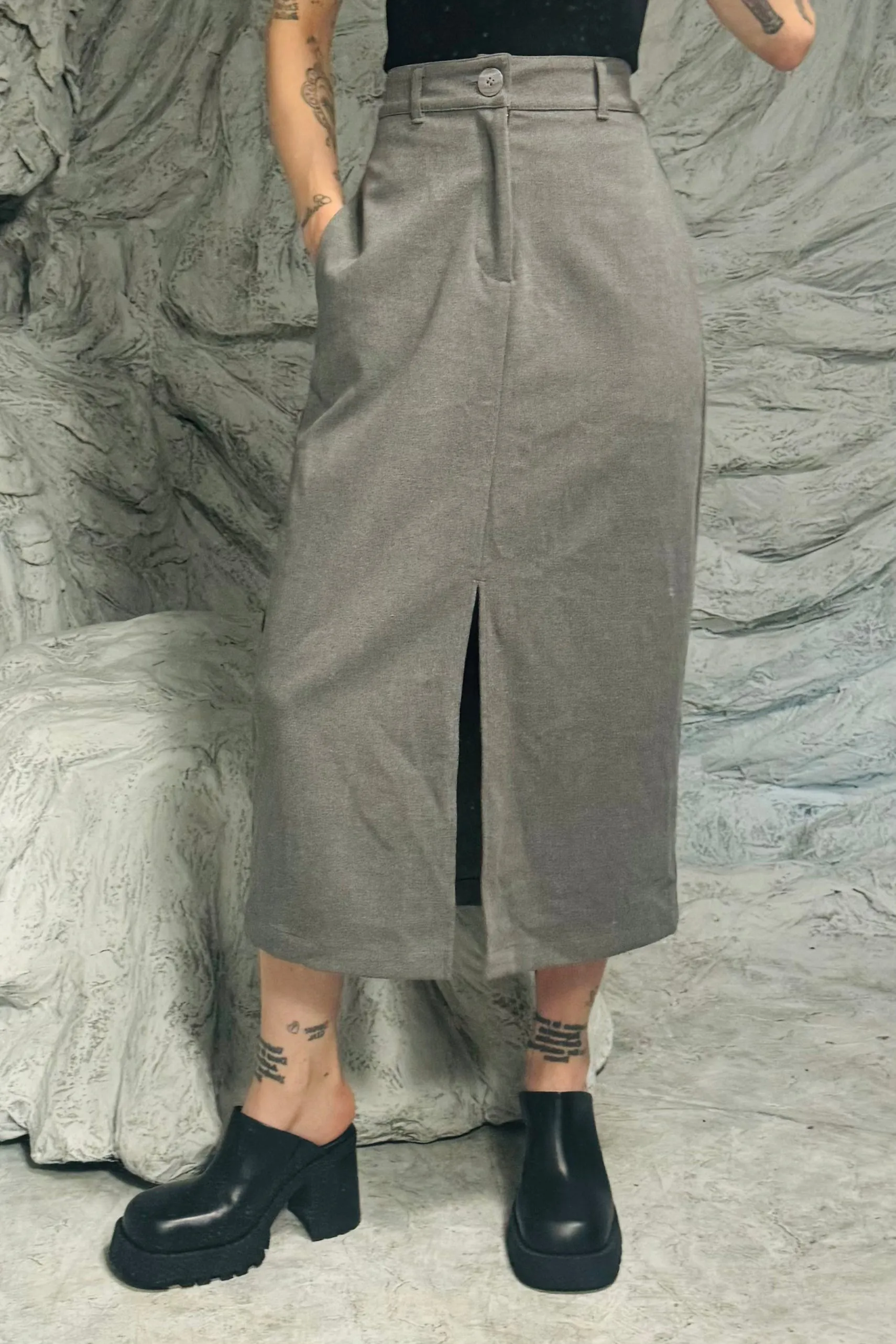 グレー skirt SAMPLE #76 - S Gray Assless Business Skirt | Parallel
