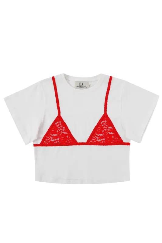 Red Lace Bikini Bod Tommy Tee sold by Fashion Brand Company