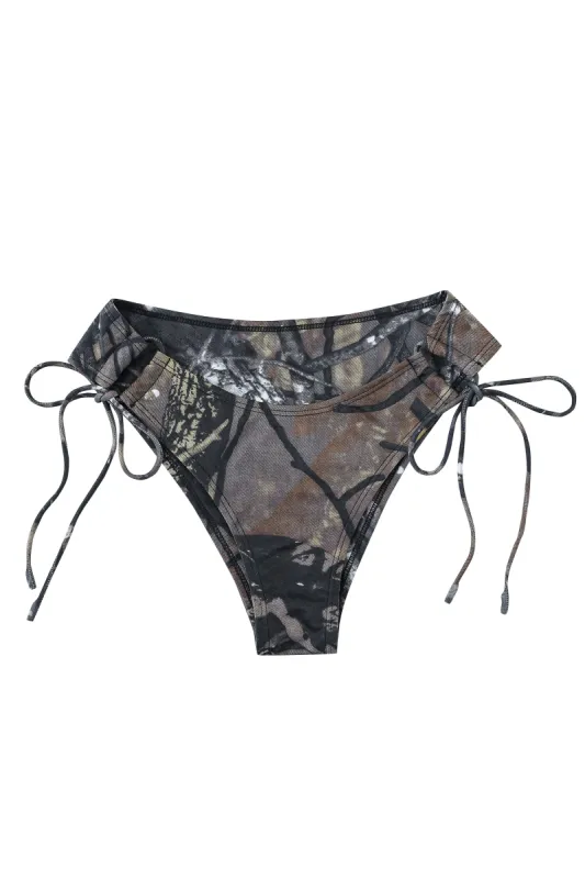 Forest Camo Loop Tie Bikini Bottoms made by Fashion Brand Company