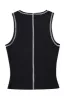 Contrast Seam Tencel Rịb Tank Black sold by Fashion Brand Company