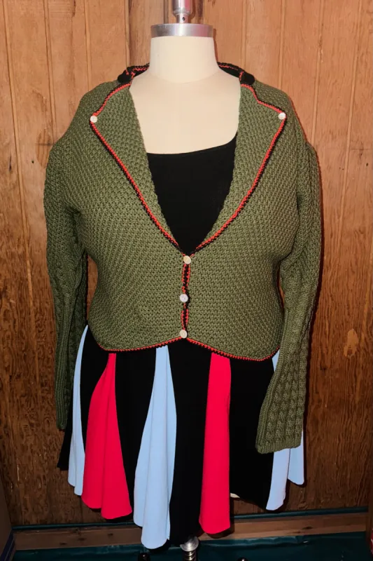 SAMPLE #161 - 3X Green Cotton Sweater made by Fashion Brand Company