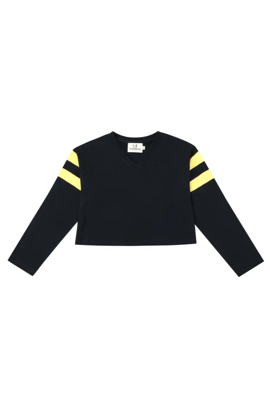 Black & Yellow Long Sleeve Football T-Shirt sold by Fashion Brand Company