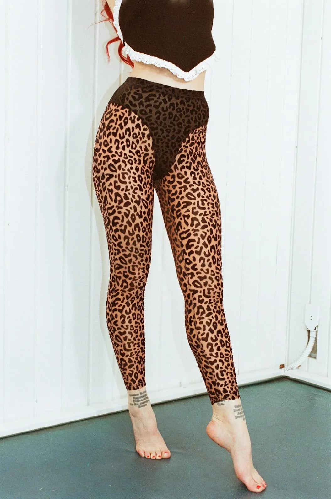 New Jersey Leopard Thong Leggings sold by Fashion Brand Company product image thumbnail 3
