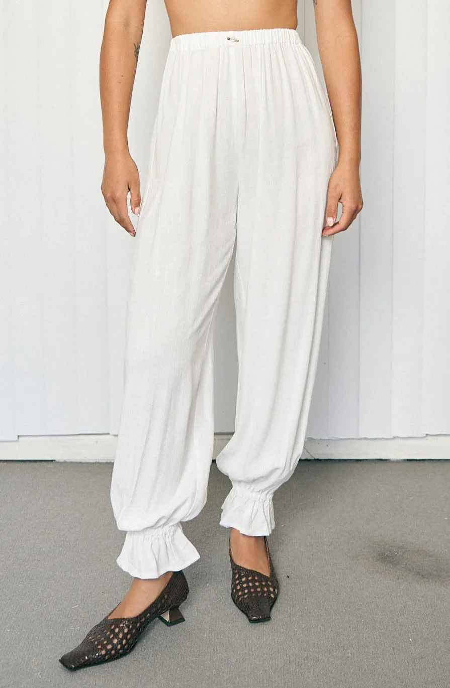 1 left - Long Soft Linen Bloomers White sold by Fashion Brand Company product image thumbnail 4