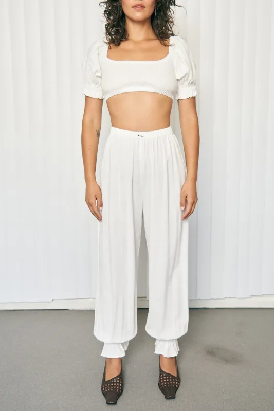 1 left - Long Soft Linen Bloomers White sold by Fashion Brand Company