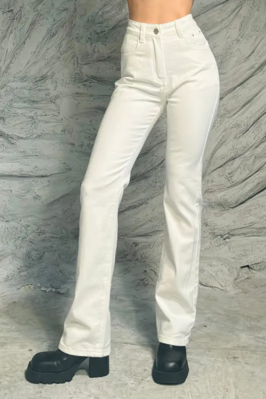 SAMPLE #86 - S White Denim Jeans made by Fashion Brand Company