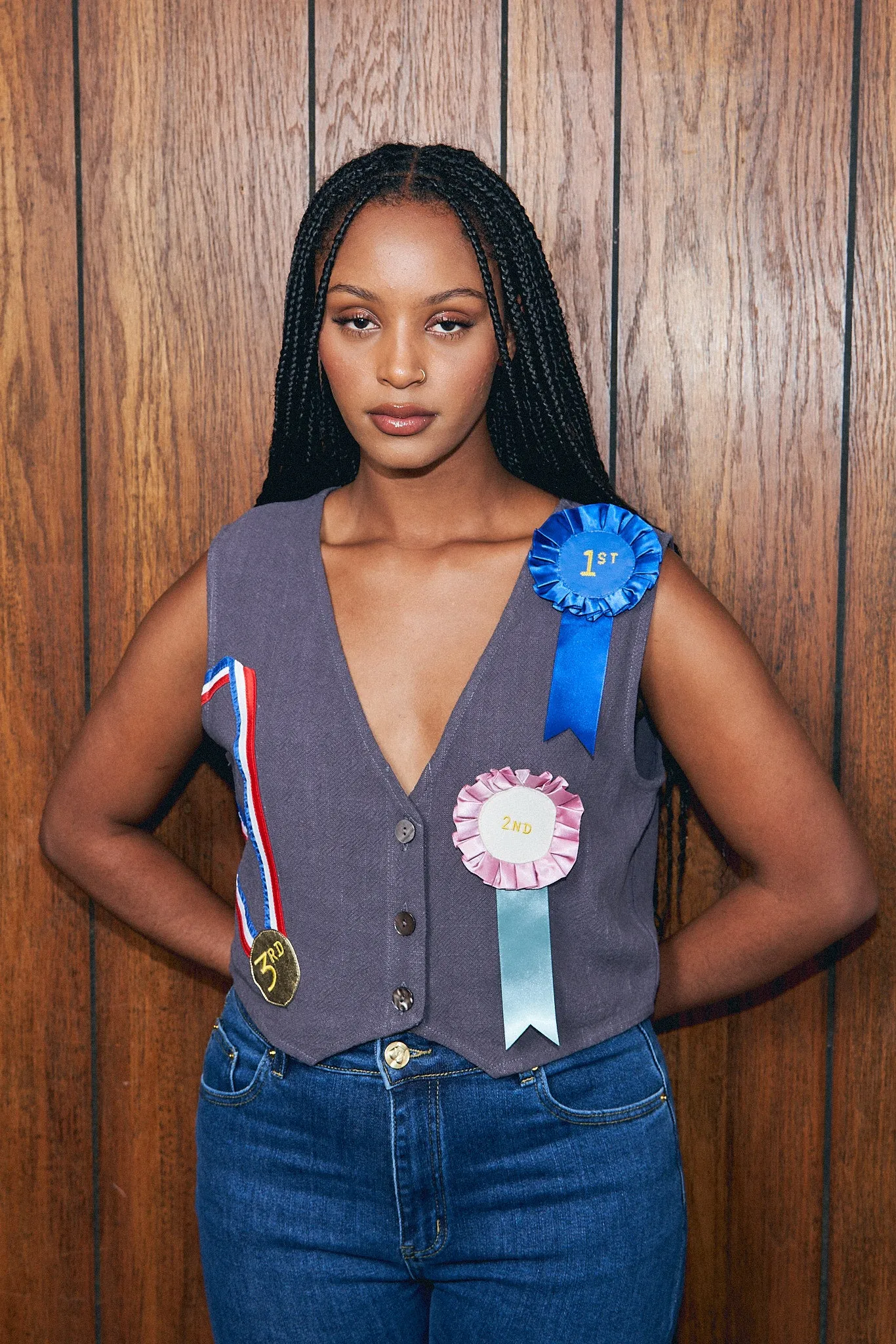 5 left - Winners Only Thick Linen Vest sold by Fashion Brand Company product image thumbnail 5