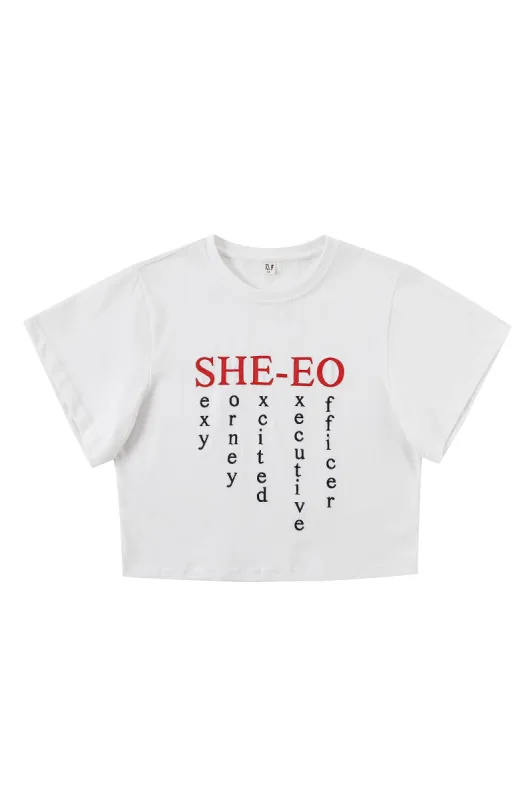SHE-EO Tommy Tee White made by Fashion Brand Company
