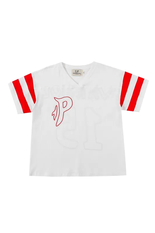 Unisex Embroidered Warhol Football T-Shirt X Noah Harmon made by Fashion Brand Company