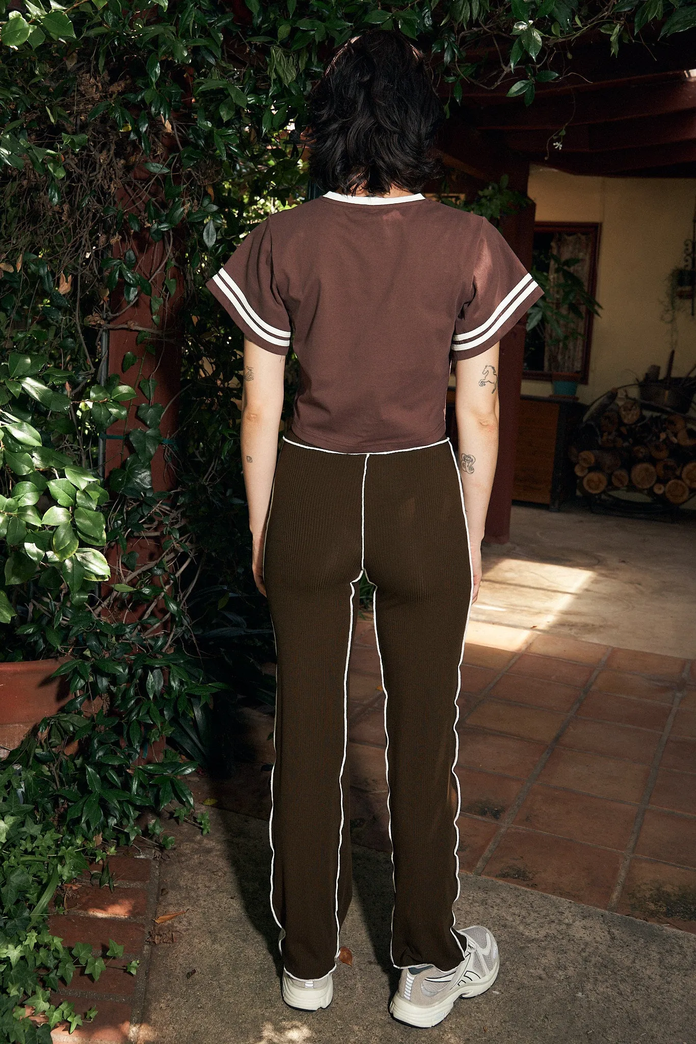 Tencel Rib Lounge Pants Coffee sold by Fashion Brand Company