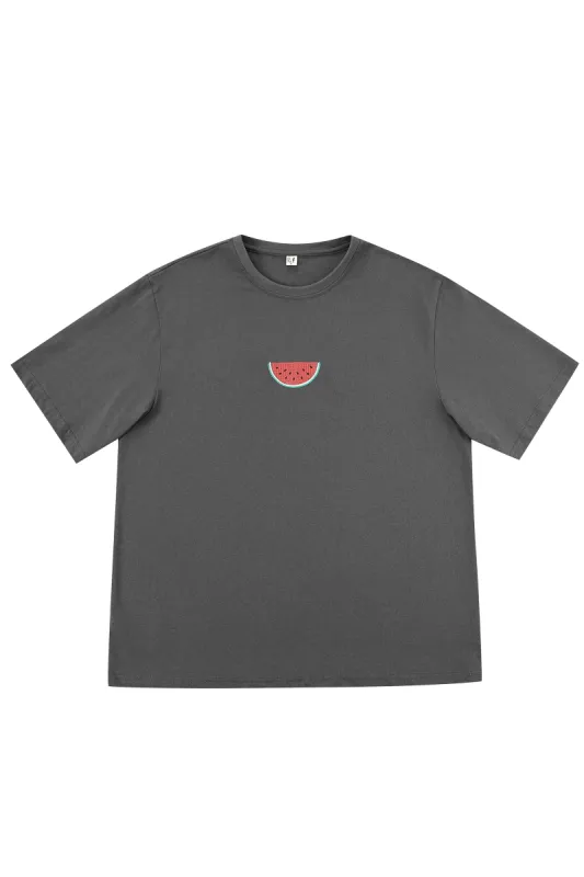 Unisex Watermelon Embroidered BENEFIT Tee sold by Fashion Brand Company