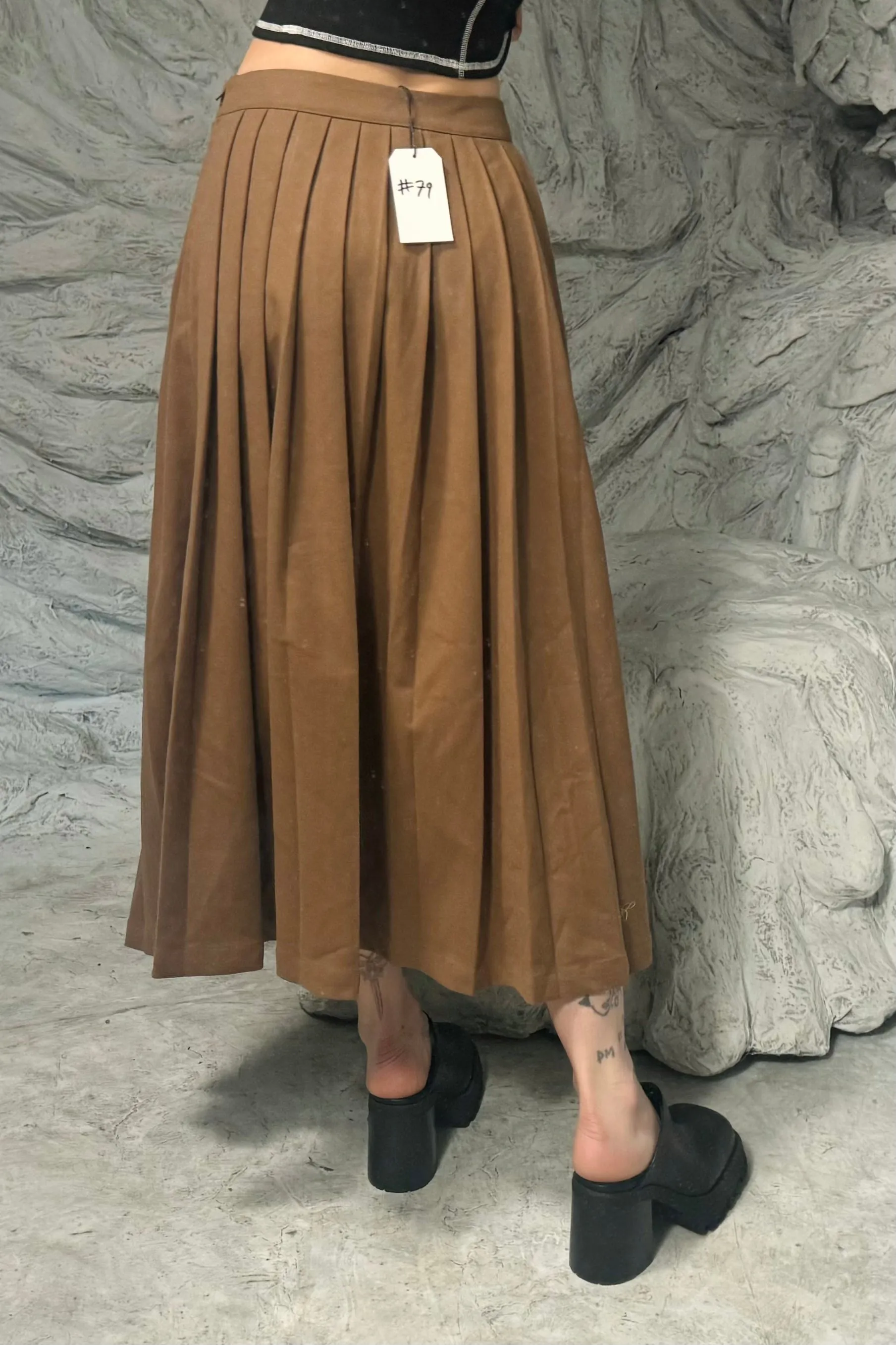 SAMPLE #79 - S Brown Pleated Skirt sold by Fashion Brand Company product image thumbnail 2