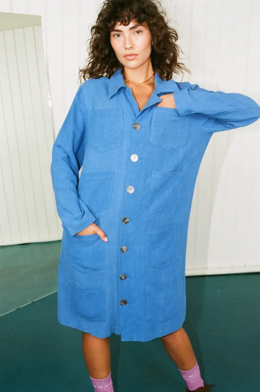 Linen too many pockets jacket French Blue sold by Fashion Brand Company