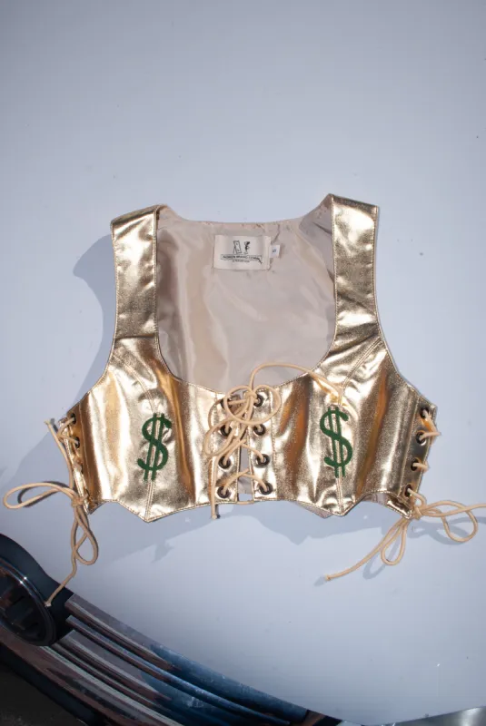 1 left - Greed Crop Corset Top made by Fashion Brand Company