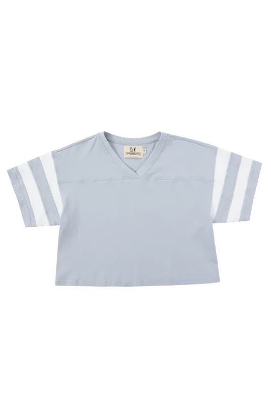 Crop Football T-shirt Blue sold by Fashion Brand Company