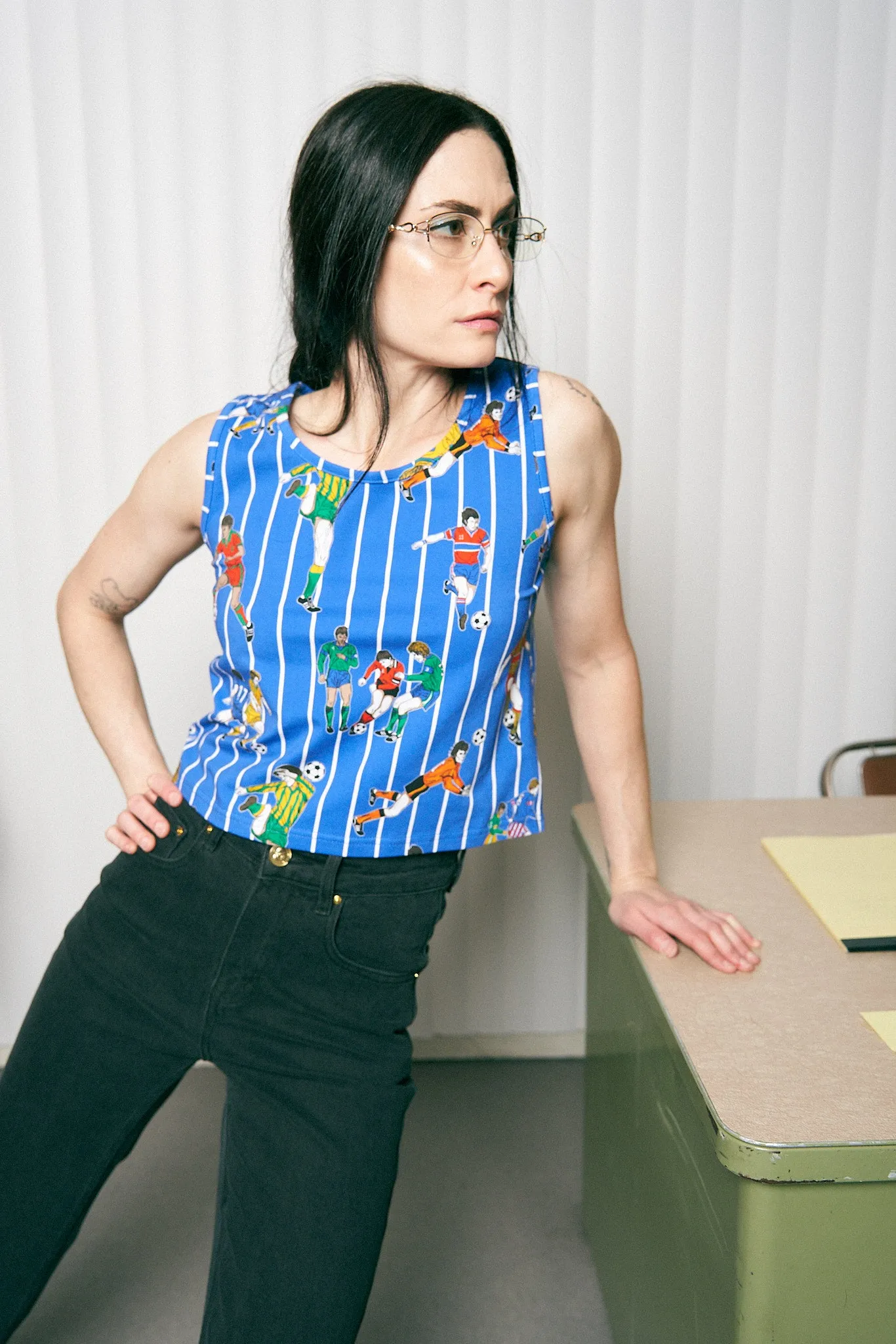 Soccer Stripe Stretchy Summer Tank sold by Fashion Brand Company product image thumbnail 5