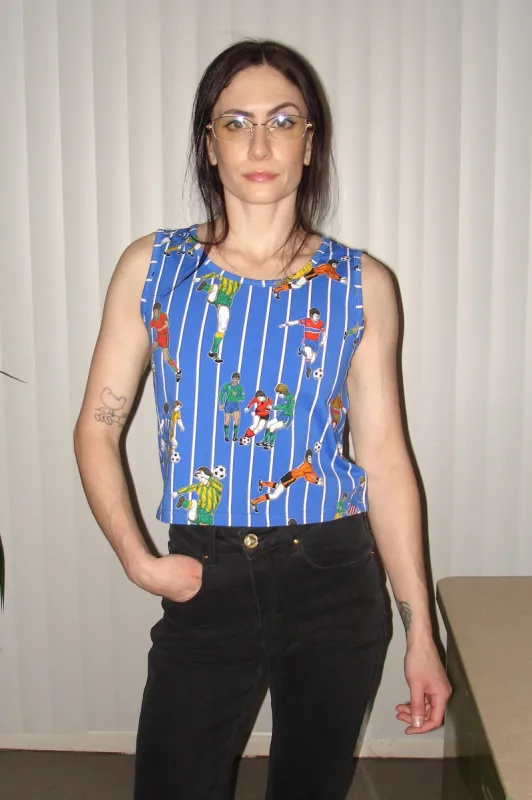 Soccer Stripe Stretchy Summer Tank made by Fashion Brand Company