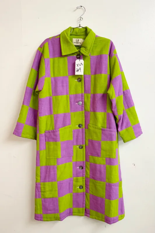 Scrap #4 Green/Lilac Chessboard Coat XS/S made by Fashion Brand Company