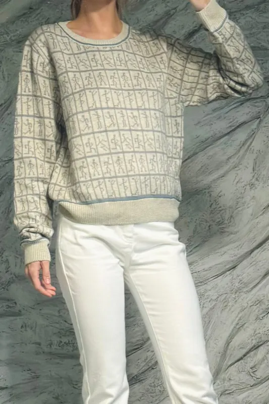 SAMPLE #99 - S/M Dancer Sweater Blue Detailing made by Fashion Brand Company