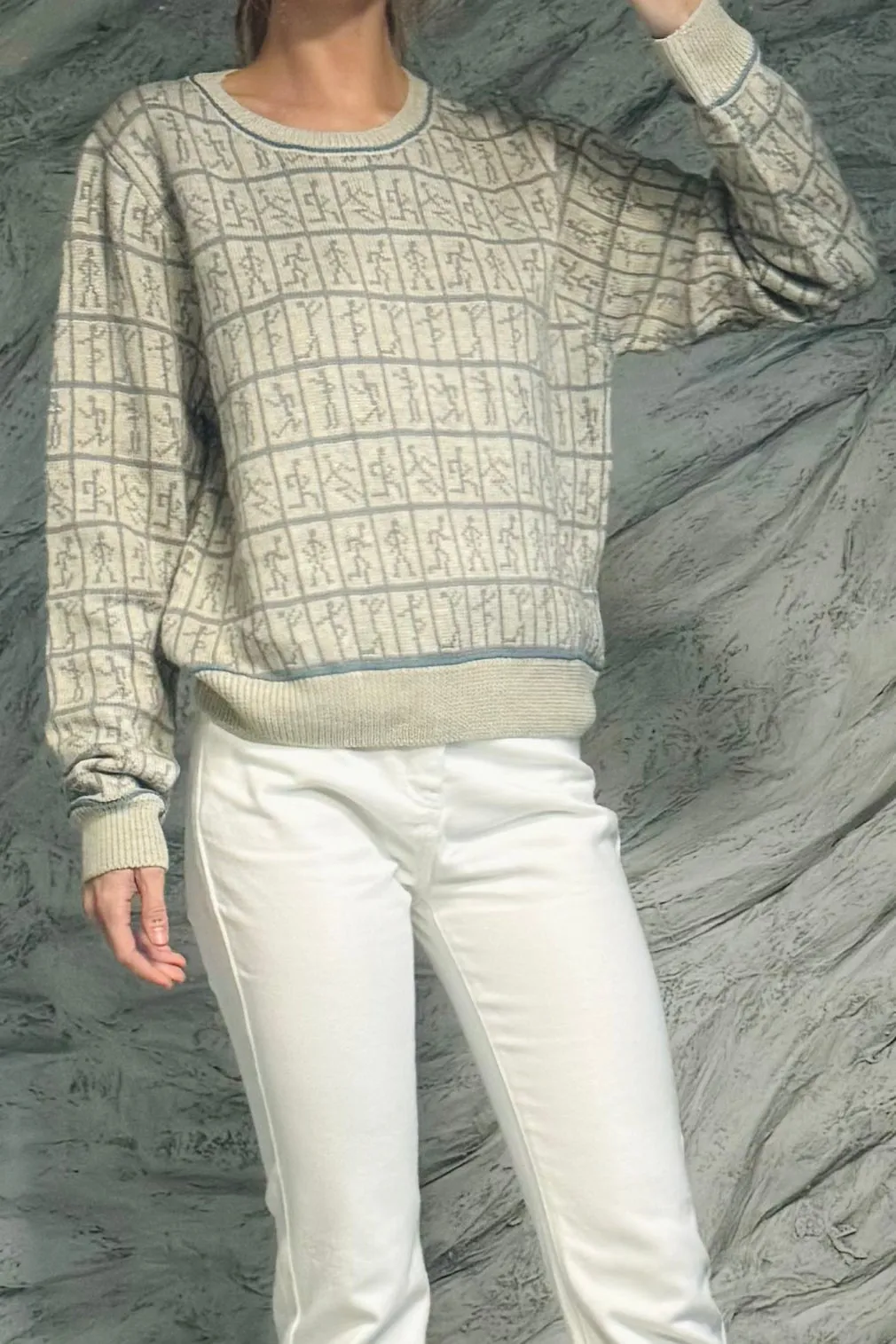 SAMPLE #99 - S/M Dancer Sweater Blue Detailing sold by Fashion Brand Company