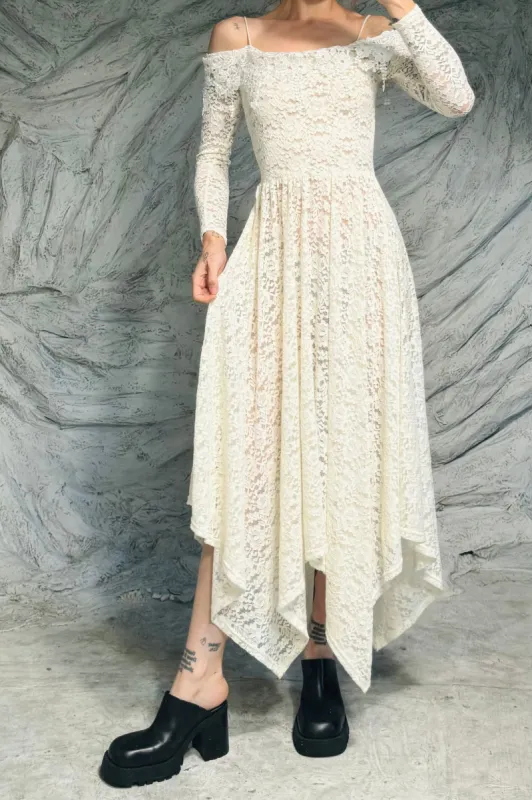 SAMPLE #98 - S White Lace Maxi Dress sold by Fashion Brand Company