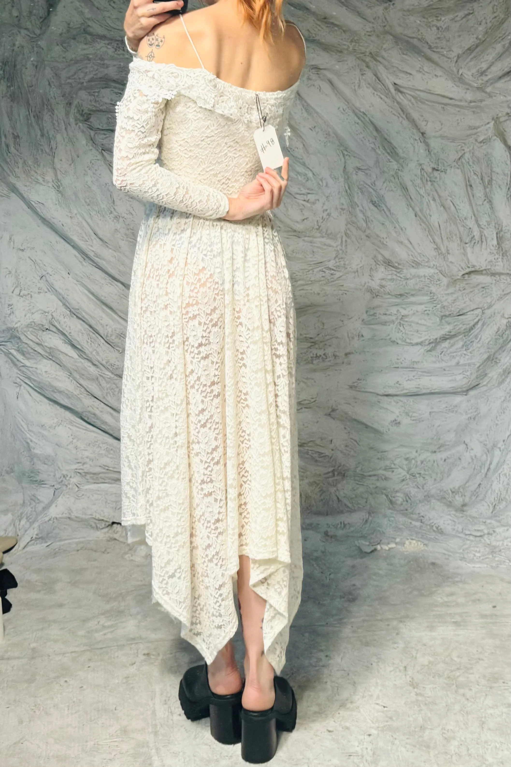 SAMPLE #98 - S White Lace Maxi Dress sold by Fashion Brand Company product image thumbnail 2