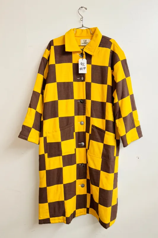 Scrap #17 Yellow/Brown Chessboard Coat M/L sold by Fashion Brand Company