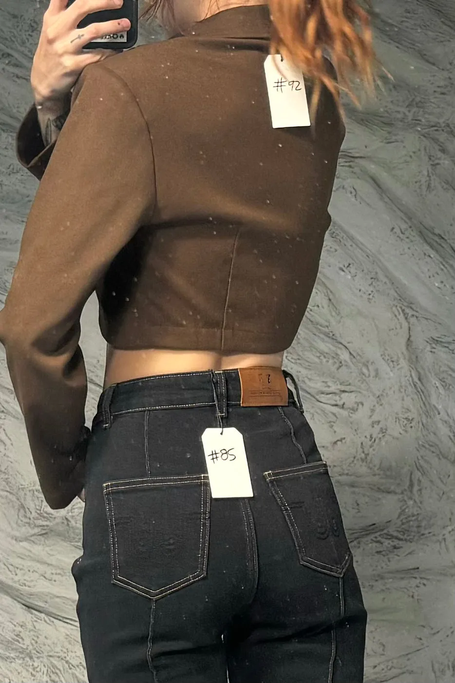 SAMPLE #92 - S Cropped Brown Jacket sold by Fashion Brand Company product image thumbnail 2