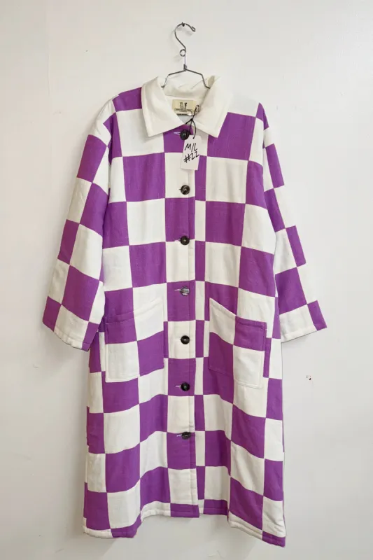 Scrap #22 White/Lilac  Chessboard Coat M/L sold by Fashion Brand Company