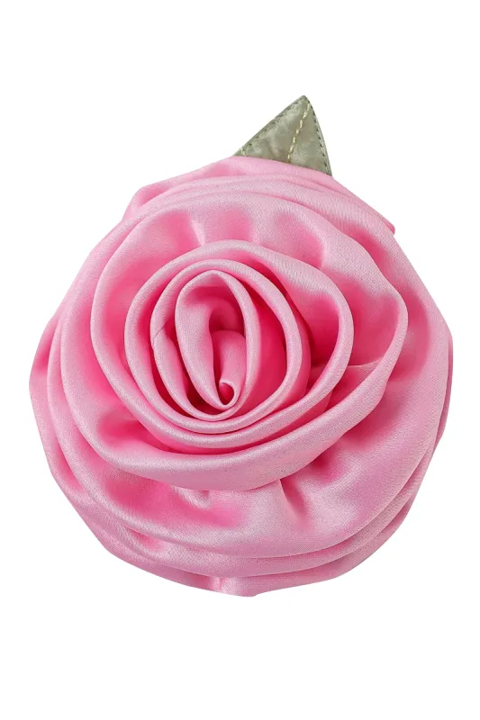 Pink Rosette Satin Hair Clip sold by Fashion Brand Company