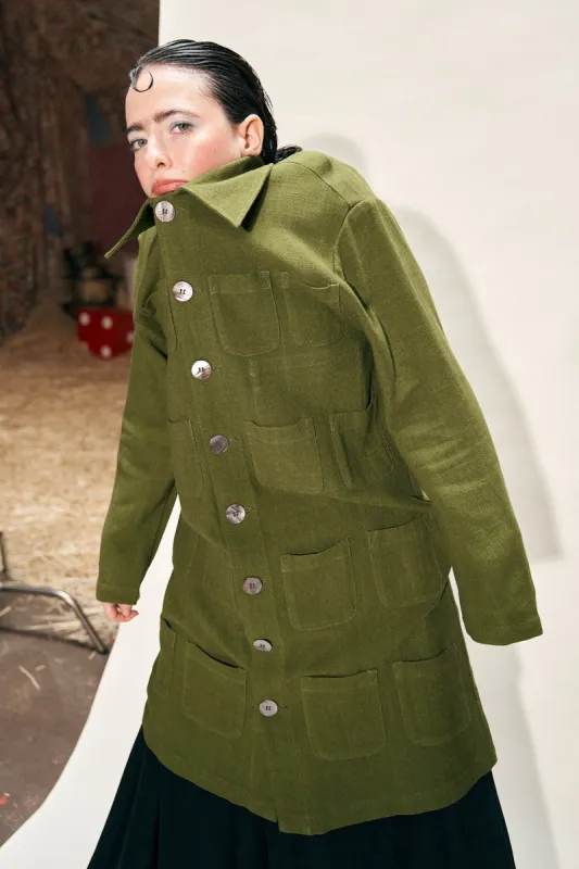 Unisex Too Many Pockets Moss Linen Jacket X Noah Harmon sold by Fashion Brand Company